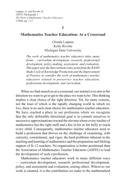 Chapter 1 - Association of Mathematics Teacher Educators