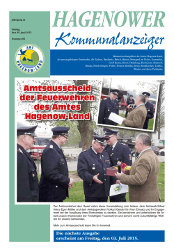 Kommunalanzeiger 05.06.2015 - Amt Hagenow-Land
