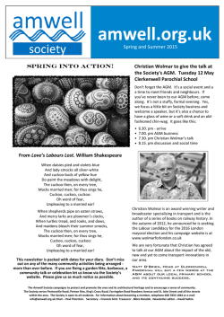 Spring/Summer 2015 - The Amwell Society