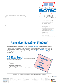 Aluminium-HaustÃ¼ren (AluDoor)