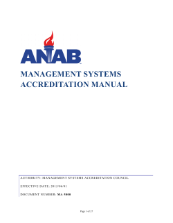 MA 5000, ANAB Management Systems Accreditation Manual
