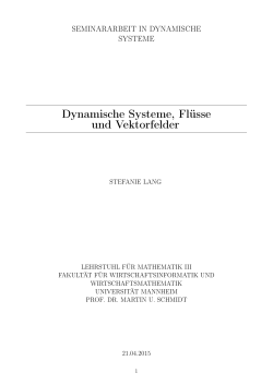 Dynamische Systeme, FlÃ¼sse und Vektorfelder
