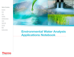Environmental Water Analysis Applications Notebook