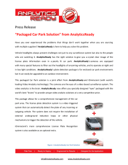 Press Release âPackaged Car Park Solutionâ from AnalyticsReady