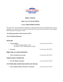 2015 ANA-NY Call to Nominations and Application - ANA