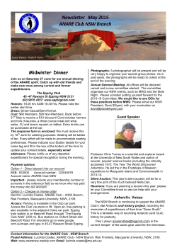 May Newsletter 2015 - ANARE CLUB NSW