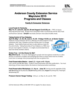 May and June - Anderson County Cooperative Extension