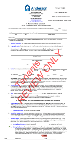 Lease Rental Agreement - Anderson Property Management