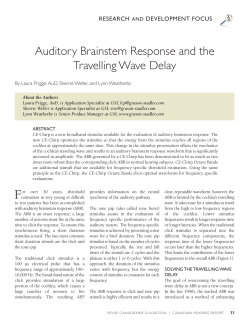 Auditory Brainstem Response and the Travelling Wave Delay