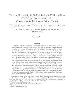 Bias and Reciprocity in Online Reviews: Evidence