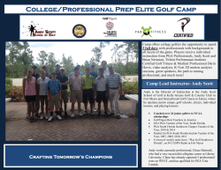 College/Professional Prep Elite Golf Camp
