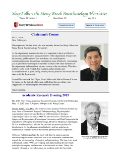 SleepTalker: The Anesthesiology Newsletter. May 2015