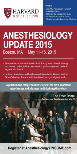 course brochure - Anesthesiology Update 2015