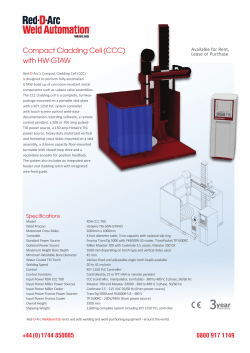 Compact Cladding Cell (CCC) with HW-GTAW - Red-D-Arc