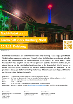 Nacht-Fotokurs im Landschaftspark Duisburg