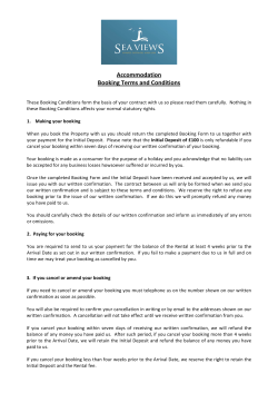 Accommodation Booking Terms and Conditions