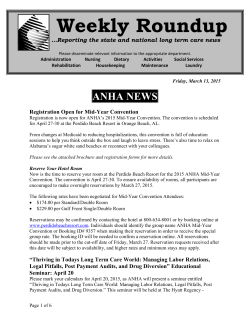 Weekly Roundup - Alabama Nursing Home Association