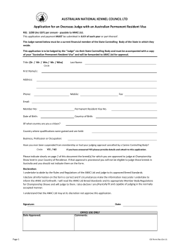 ANKC Ltd Application for an Overseas Judge with an Australian