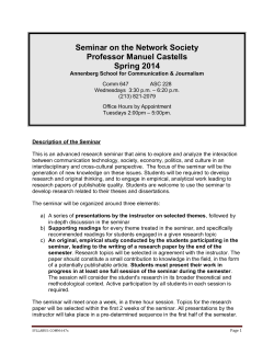 USC Seminar Network Society - USC Annenberg School for