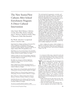 The New Stories/New Cultures After