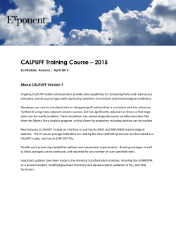 CALPUFF Training Course â 2015