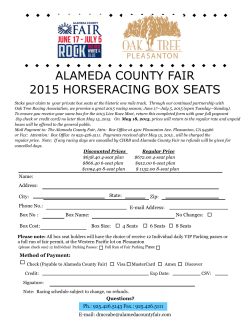 ALAMEDA COUNTY FAIR 2015 HORSERACING BOX SEATS
