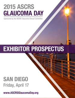 GLAUCOMA DAY 2015 ASCRS EXHIBITOR PROSPECTUS