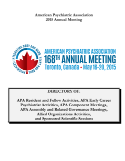 APA Annual Meeting Component and Allied Meeting Directory