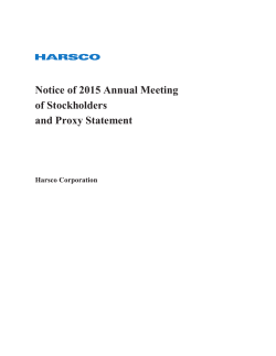 Notice of 2015 Annual Meeting of Stockholders and Proxy Statement
