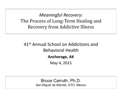 Meaningful Recovery: The Process of LongâTerm Healing and