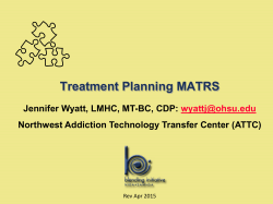 Treatment Planning MATRS - Anchorage Annual School