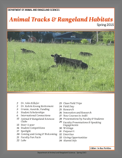 Spring 2015 Newsletter - Department of Animal and Rangeland