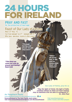 PRAY AND FAST Feast of Our Lady of Fatima