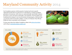 Maryland Community Activity 2014 - Anthem Corporate Responsibility