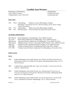 Vita - Department of Anthropology