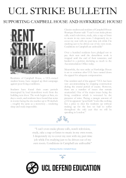 UCL STRIKE BULLETIN - National Campaign Against Fees and Cuts