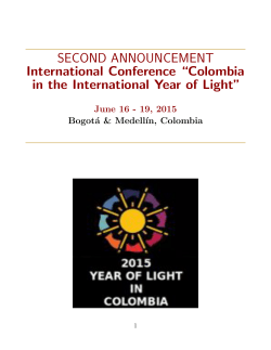 SECOND ANNOUNCEMENT International Conference âColombia in