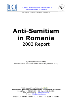 Anti-Semitism in Romania