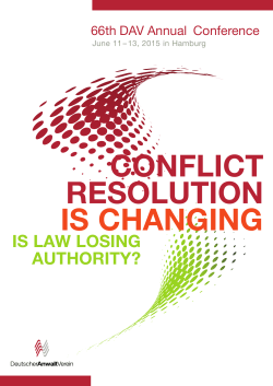CONFLICT RESOLUTION IS CHANGING