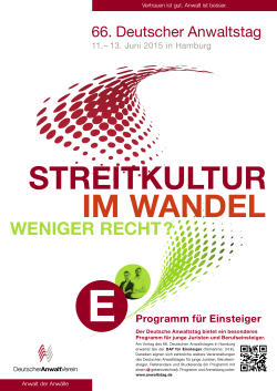 STREITKULTUR IM WANDEL - Deutscher Anwaltverein