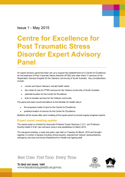 Centre for Excellence for Post Traumatic Stress Disorder Expert