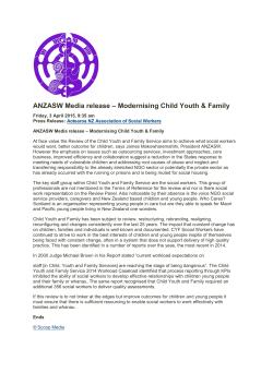 ANZASW Media release â Modernising Child Youth & Family