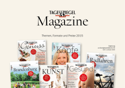 Magazine - Anzeigenpreise Der Tagesspiegel