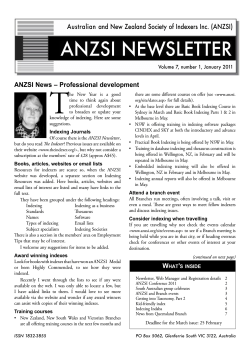 2011 - Australian and New Zealand Society of Indexers