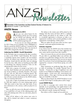 2013 - Australian and New Zealand Society of Indexers