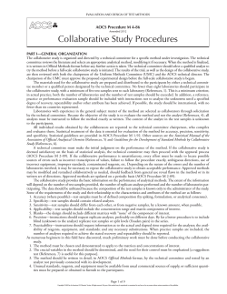Collaborative Study Procedures
