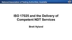 ISO 17025 and the Delivery of Competent NDT Services