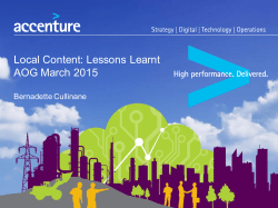 Local Content: Lessons Learnt AOG March 2015