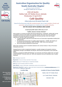 April 2015 Cafe Q v1 - Australian Organisation for Quality (South