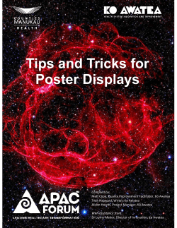 Tips and Tricks for Poster Displays - APAC 2015 v2.pub